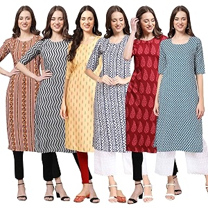 Pinkmint Womens Crepe Floral Regular Kurta