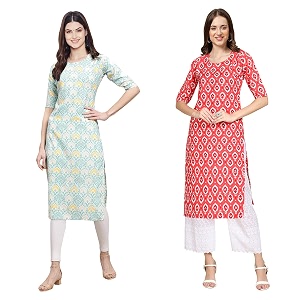 Pinkmint Womens Crepe Floral Regular Kurta