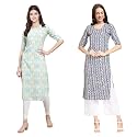 Pinkmint Women's Crepe Floral Regular Kurta