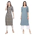 Pinkmint Women's Crepe Floral Regular Kurta