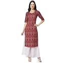 Pinkmint Women39s Crepe Floral Regular Kurta