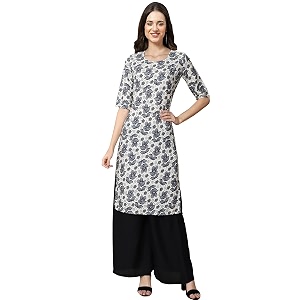 Pinkmint Womens Crepe Grey Color Floral Printed