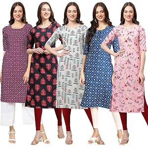 Pinkmint Womens Crepe Regular Kurta