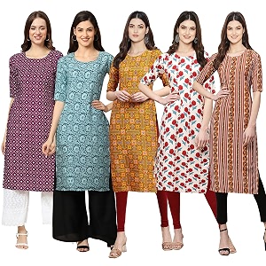 Pinkmint Womens Crepe Regular Kurta