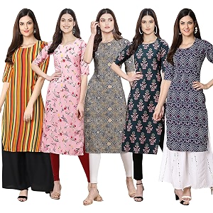 Pinkmint Womens Crepe Regular Kurta