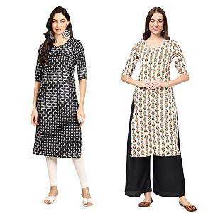 Pinkmint Womens Crepe Regular Kurta
