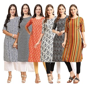 Pinkmint Womens Crepe Regular Kurta