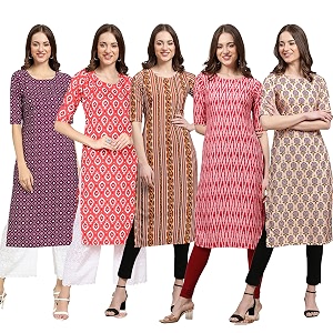 Pinkmint Womens Crepe Regular Kurta