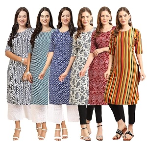Pinkmint Womens Crepe Regular Kurta