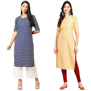 Pinkmint Womens Crepe Regular Kurta