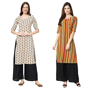 Pinkmint Womens Crepe Regular Kurta