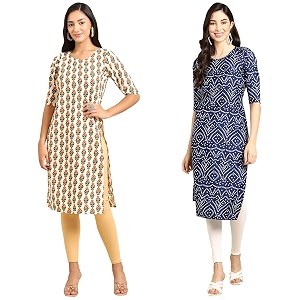 Pinkmint Womens Crepe Regular Kurta