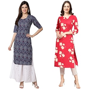 Pinkmint Womens Crepe Regular Kurta