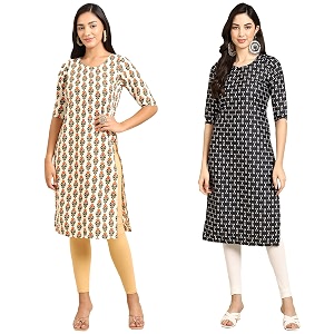 Pinkmint Womens Crepe Regular Kurta