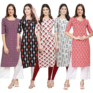 Pinkmint Womens Crepe Regular Kurta