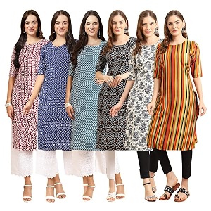 Pinkmint Womens Crepe Regular Kurta