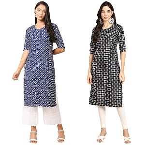 Pinkmint Womens Crepe Regular Kurta