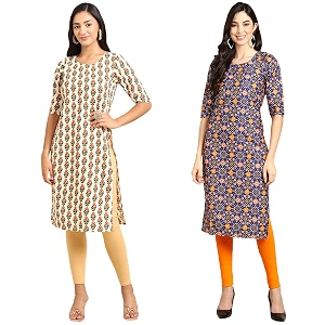 Pinkmint Womens Crepe Regular Kurta