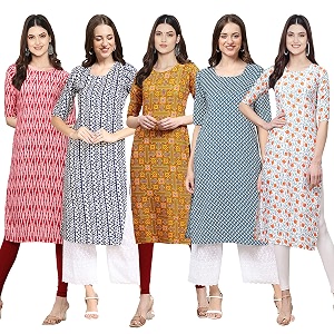 Pinkmint Womens Crepe Regular Kurta