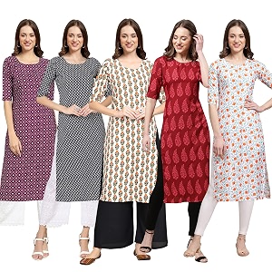 Pinkmint Womens Crepe Regular Kurta