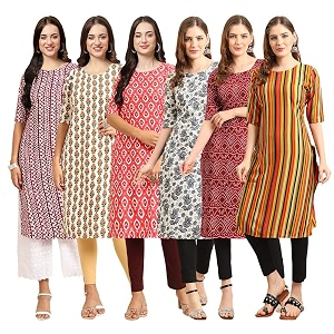 Pinkmint Womens Crepe Regular Kurta