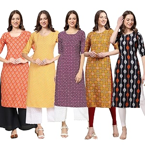 Pinkmint Womens Crepe Regular Kurta
