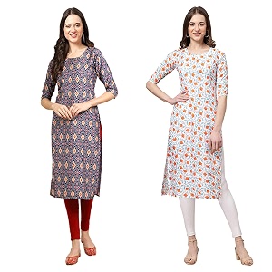 Pinkmint Womens Crepe Regular Kurta