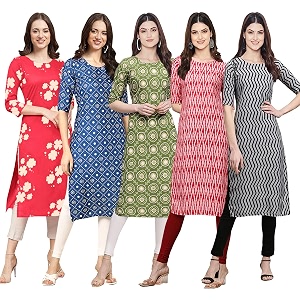 Pinkmint Womens Crepe Regular Kurta