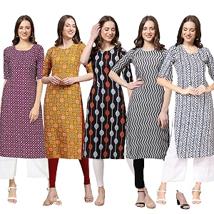 Pinkmint Womens Crepe Regular Kurta
