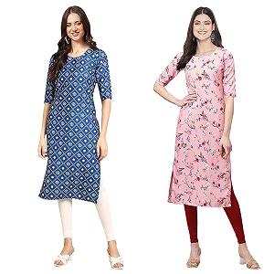 Pinkmint Womens Crepe Regular Kurta