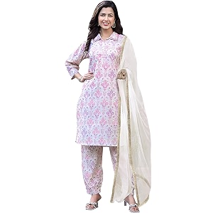 Pinkmint Womens Muslin Printed Kurta Set with