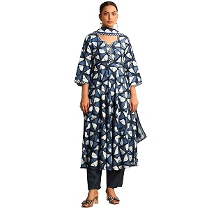 Pinkmint Womens Printed Cotton Blend Kurta Pant
