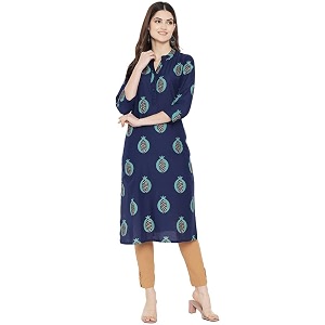 Pinkmint Women Cotton Kurti ll Stright Printed