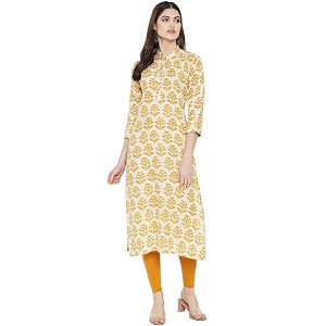 Pinkmint Women Cotton Kurti ll Stright Printed