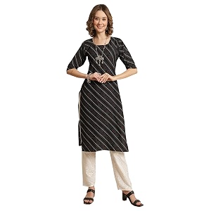 Pinkmint Womens Crepe Floral Regular Kurta