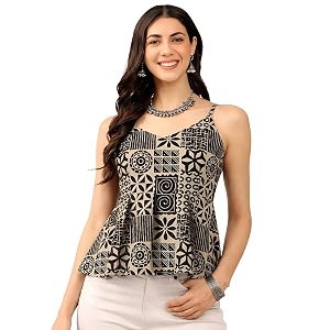 Pinkmint Women Pure Cambric Cotton Printed Peplum