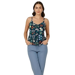 Pinkmint Women Pure Cambric Cotton Printed Peplum