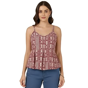 Pinkmint Women Pure Cambric Cotton Printed Peplum