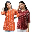 Pinkmint Womens Cotton Blend Printed Short Kurti