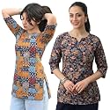 Pinkmint Womens Cotton Blend Printed Short Kurti