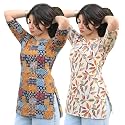Pinkmint Womens Cotton Blend Printed Short Kurti