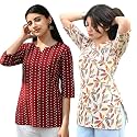 Pinkmint Womens Cotton Blend Printed Short Kurti