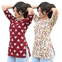 Pinkmint Womens Cotton Blend Printed Short Kurti