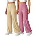 Pinkmint Women’s Palazzo Pants High Waist | Wide Leg Stretchable Trousers | Elastic Waist Flared Pants | Casual, Office, Travel, Lounge Stylish Comfortable Bottom Wear