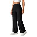 Pinkmint Women’s Palazzo Pants High Waist | Wide Leg Stretchable Trousers | Elastic Waist Flared Pants | Casual, Office, Travel, Lounge Stylish Comfortable Bottom Wear