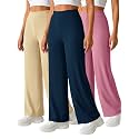 Pinkmint Women’s Palazzo Pants High Waist | Wide Leg Stretchable Trousers | Elastic Waist Flared Pants | Casual, Office, Travel, Lounge Stylish Comfortable Bottom Wear