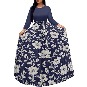 PinkPatty Womens Long Sleeve Maxi Dress Plus