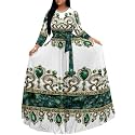 PinkPatty Women's Long Sleeve Maxi Dress Plus Size Casual V Neck Wrap Dress with Pockets&amp;Belt