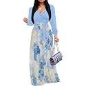 PinkPatty Women's Long Sleeve Maxi Dress Plus Size Trendy Wedding Guest Dress with Pockets&amp;Belt