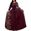 PinkPatty Women's Long Sleeve Maxi Dress Plus Size Casual V Neck Wrap Dress with Pockets&amp;Belt